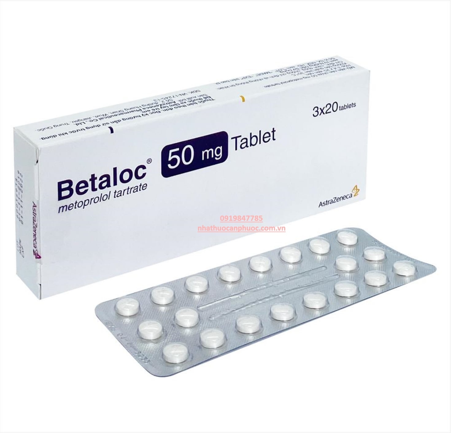 Thuốc Betaloc 50mg metoprolol tartrate