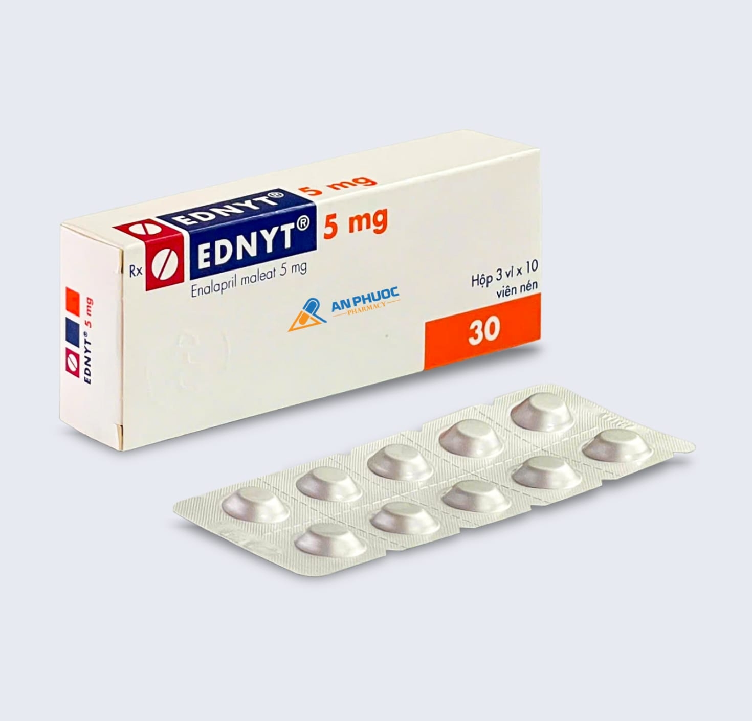 Thuốc Ednyt® 5mg | Enalapril Maleat |【Hộp 30 viên