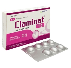 Thuốc Claminat 1000mg (amoxicillin/clavulanat) 