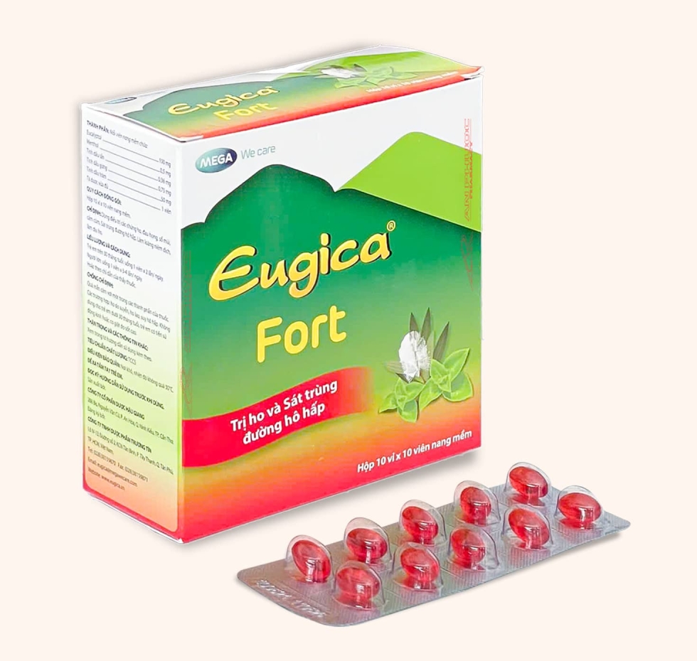 Thuốc Eugica Fort® Trị Ho Và Sát Trùng Đường Hô Hấp |【Hộp 100 viên】