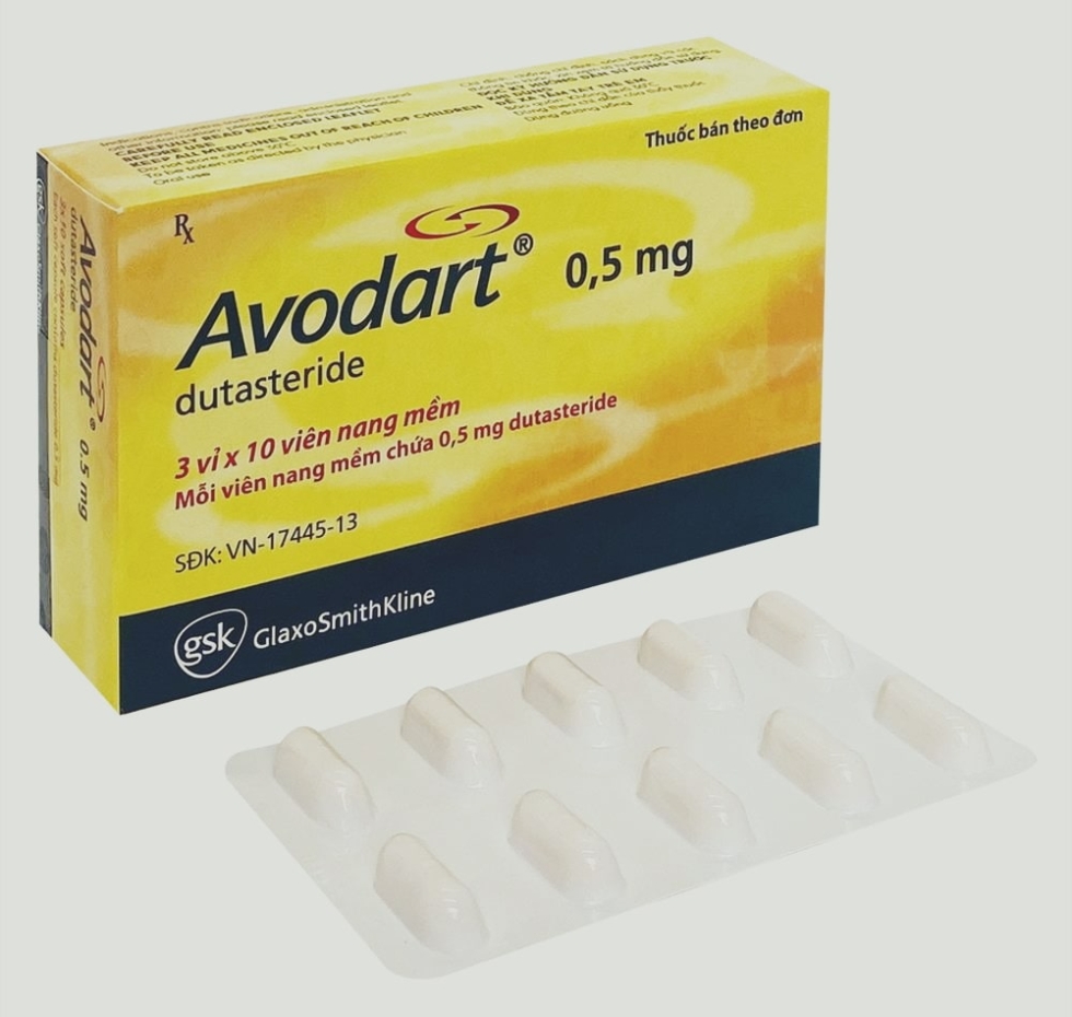 Avodart dutasteride 500mg ( hộp 3 vỉ x 10 viên )-GLAXO