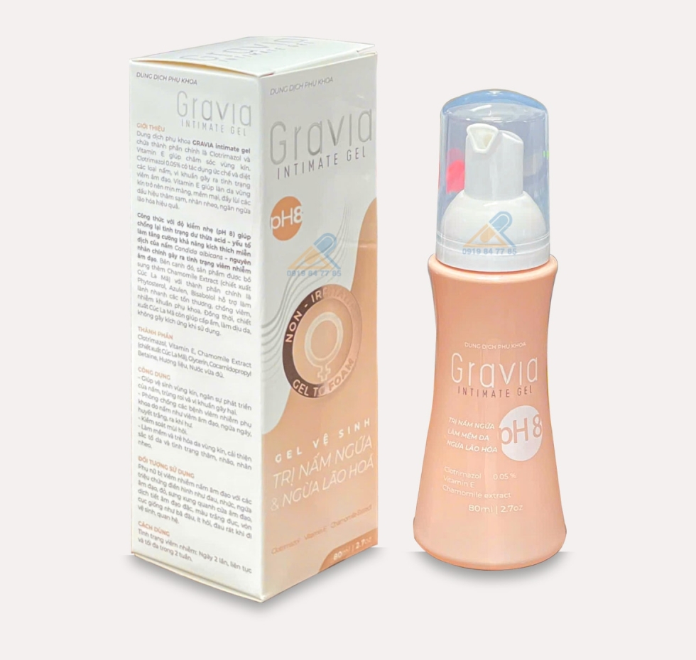 Gel Vệ Sinh Phụ Khoa Gravia® | Clotrimazole |【Chai 80ml】