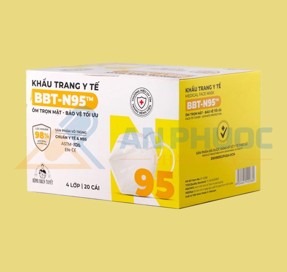 Khẩu Trang Y Tế BBT-N95™  | Hộp 20 cái