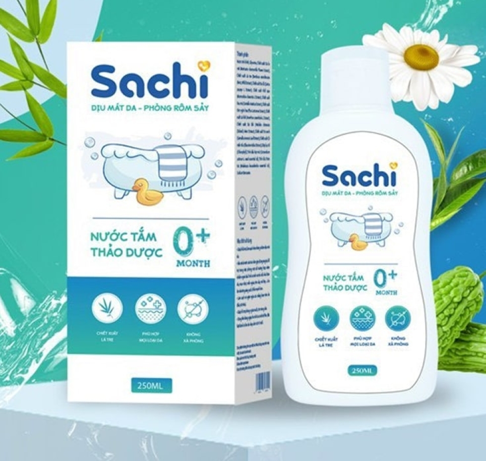 Nước Tắm Phòng Rôm Sảy Sachi®250ml