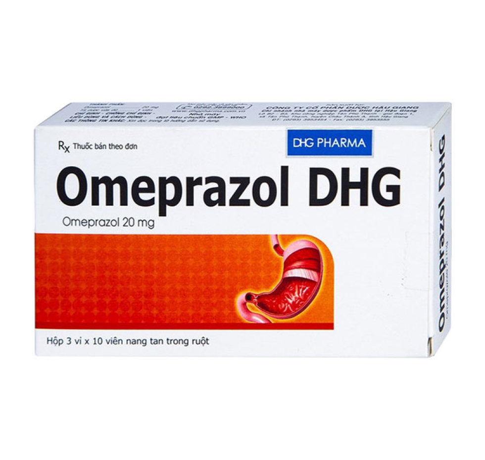 Thuốc trị đau dạ dày Omeprazol DHG 20mg 