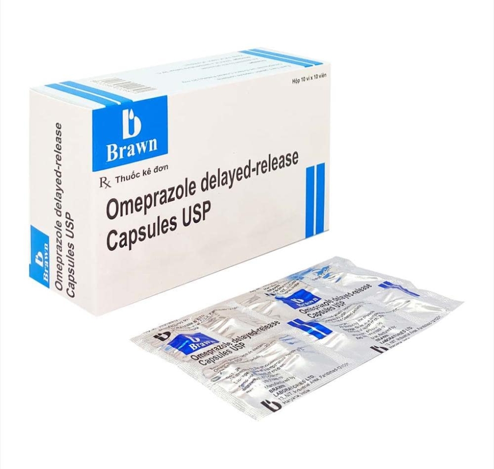 Omeprazole delayed-release capsules USP ( hộp 10 vỉ x 10 viên ) | BRAWN