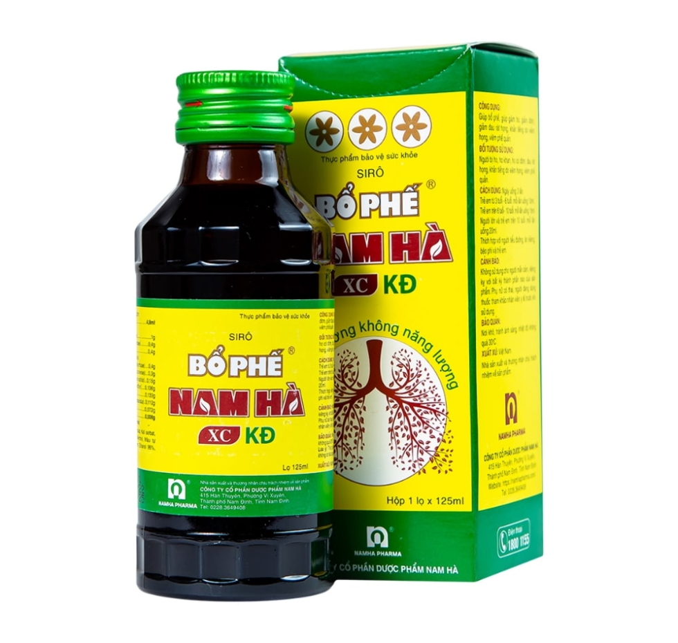 Siro trị ho bổ phế nam hà xc 125ml (không đường)
