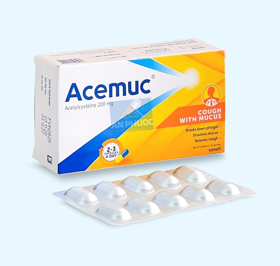 Thuốc Acemuc® 200mg | Acetylcystein |【Hộp 30 viên】