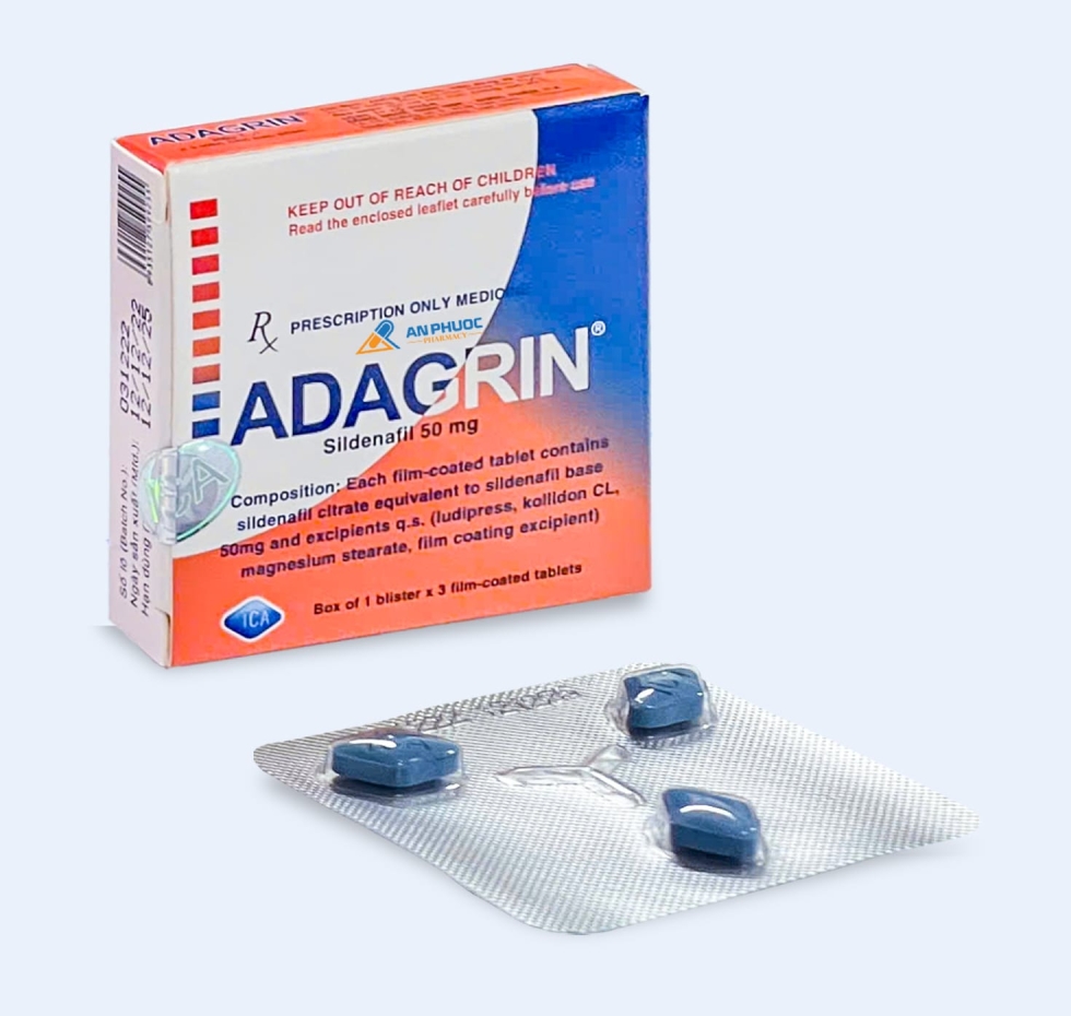 Thuốc Adagrin®  50mg  | Sildenafil |【Hộp 3 viên】