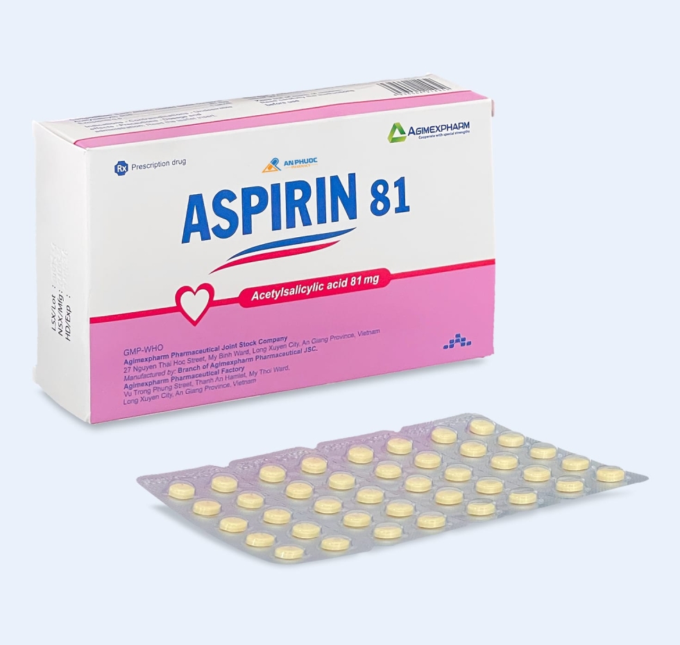 Thuốc Aspirin® 81mg | Agimexpharm |【Hộp 200 viên】