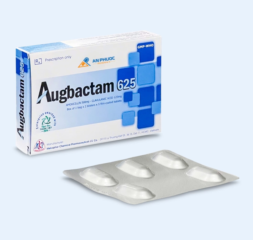 Thuốc Augbactam® 625mg | Amox-Clavulanat |【Hộp 10 viên】