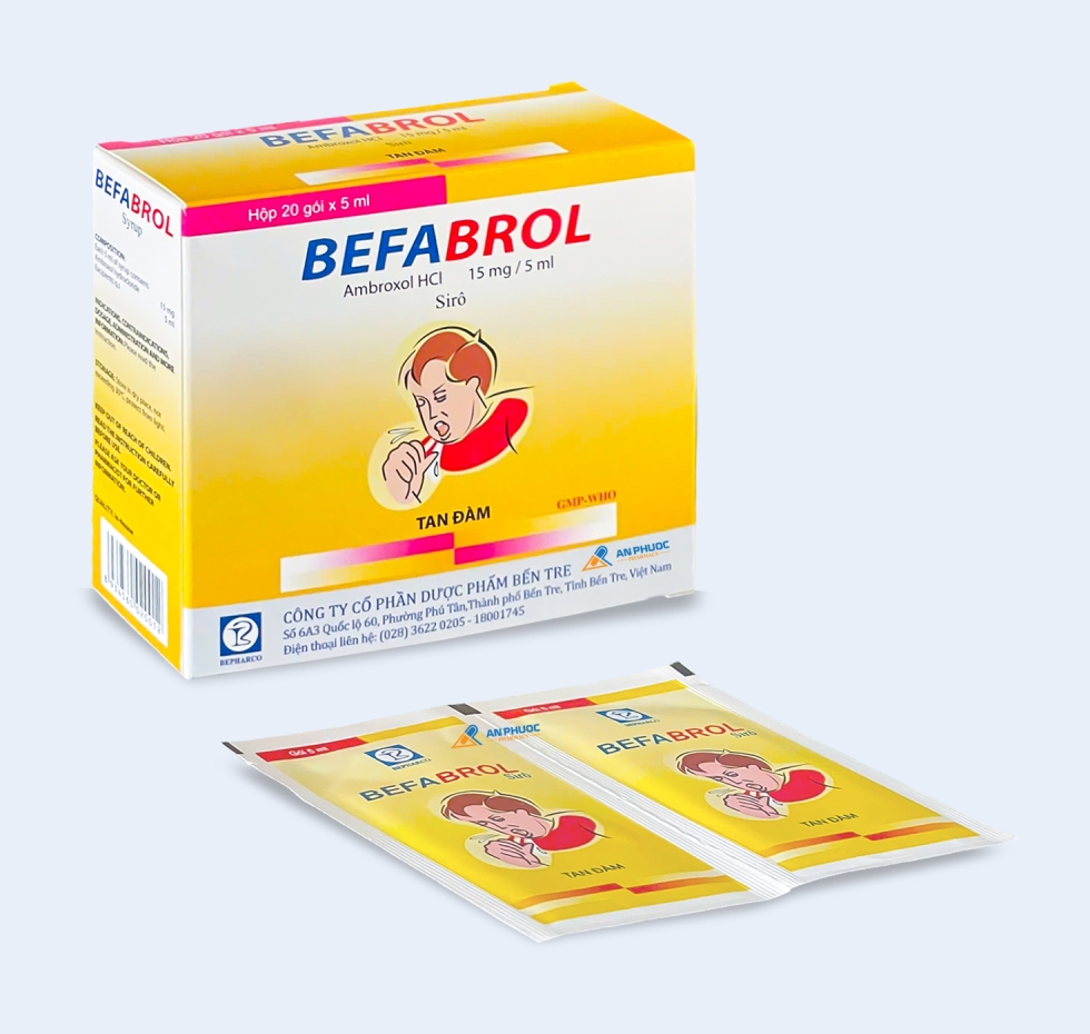 Thuốc Befabrol® 15mg/5ml | Ambroxol |【Hộp 20 gói】