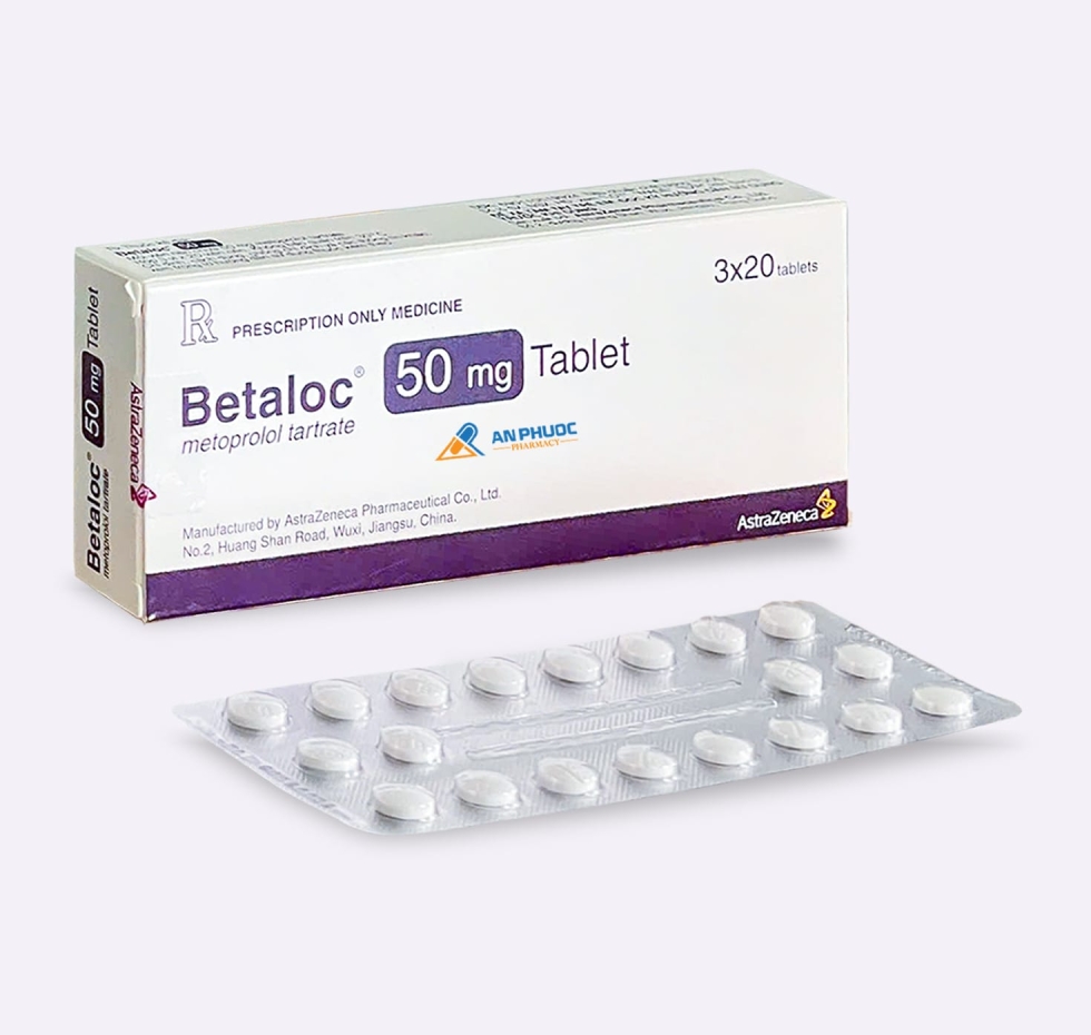 Thuốc Betaloc® 50mg | Metoprolol Tartrate |【Hộp 60 viên】
