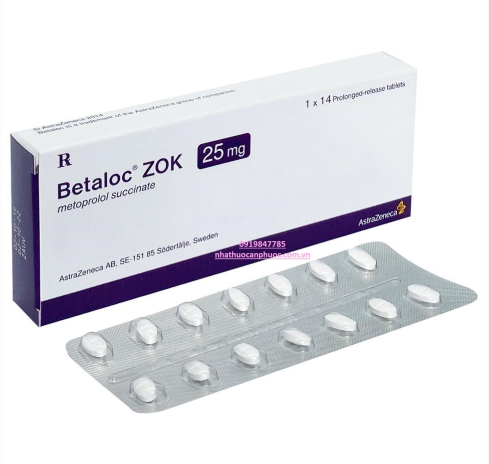 Thuốc Betaloc Zok 25mg (metoprolol succinate)