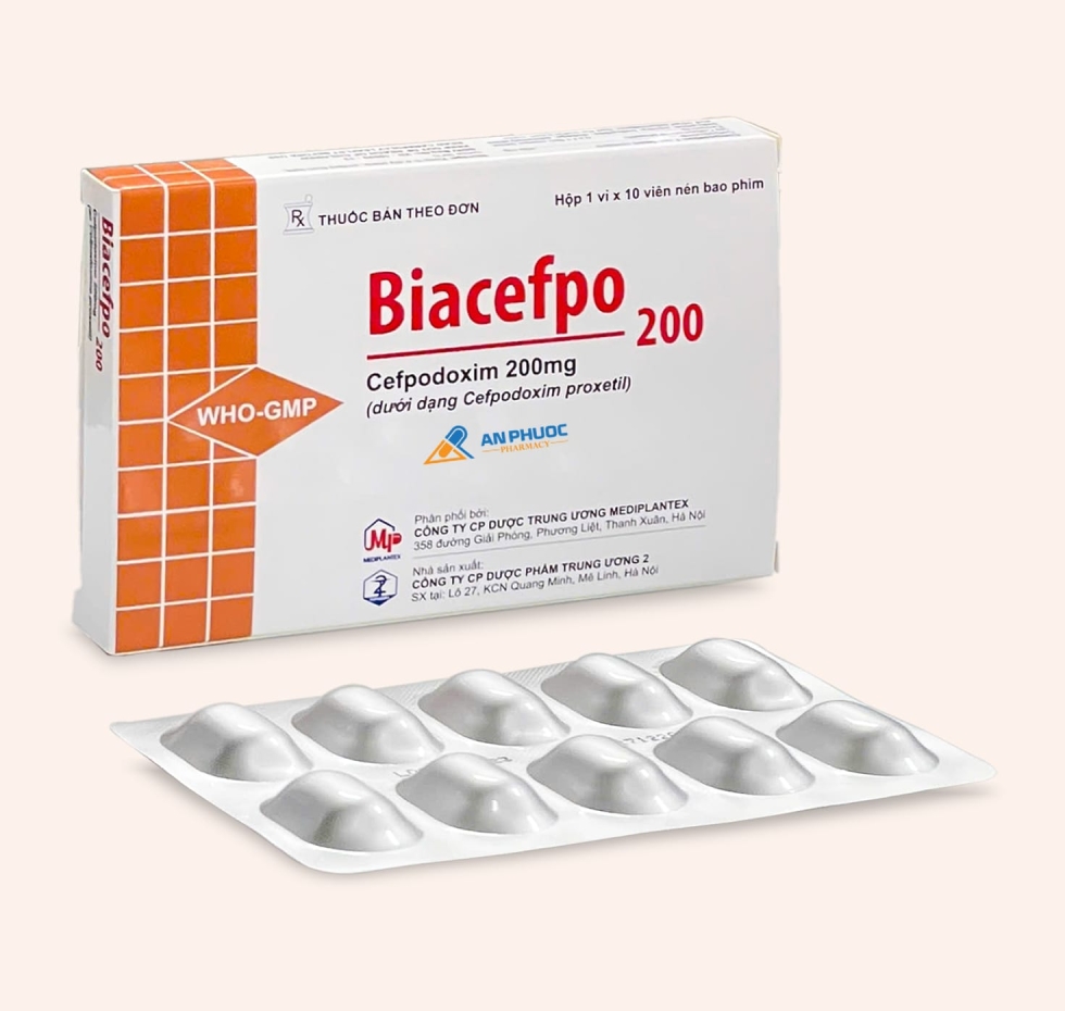 Thuốc Biacefpo® 200mg | Cefpodoxime |【Hộp 10 viên】