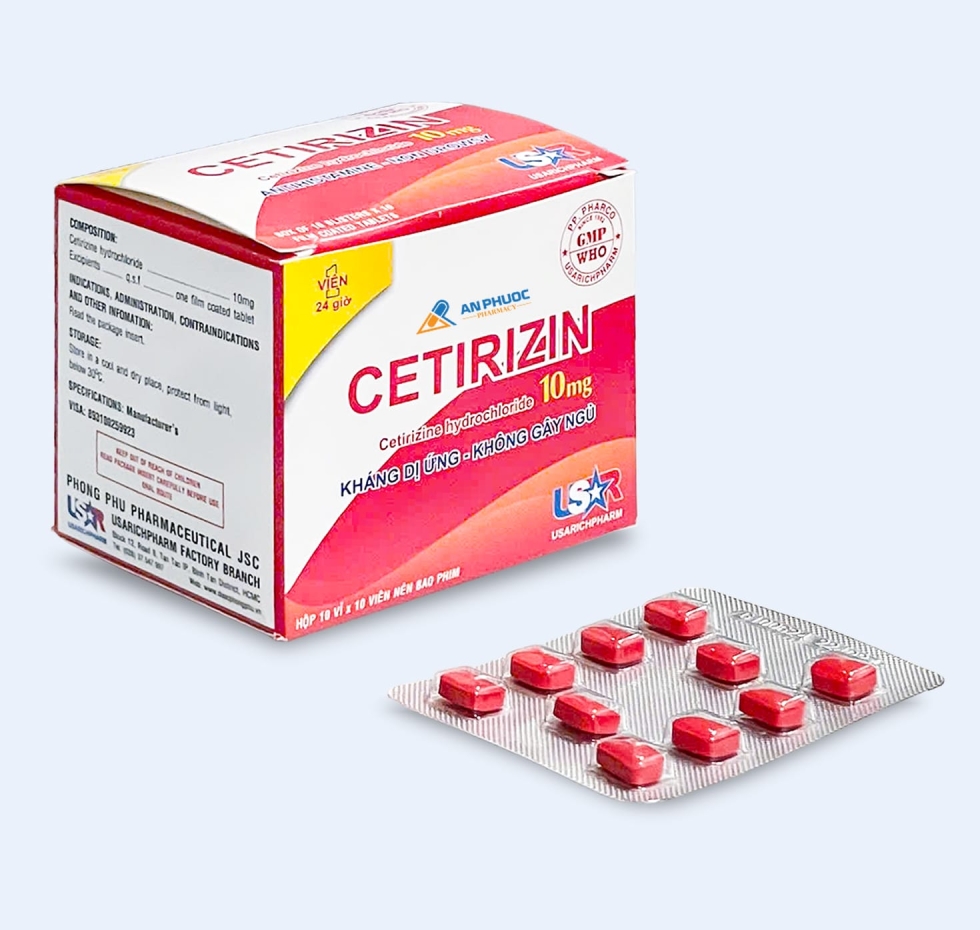 Thuốc Cetirizin® 10mg | Phong Phú |【Hộp 100 viên】