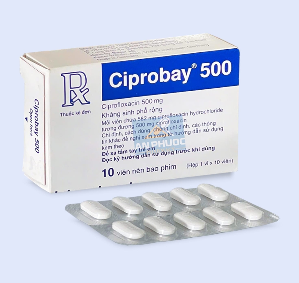 Thuốc Ciprobay® 500mg |【Hộp 10 viên】