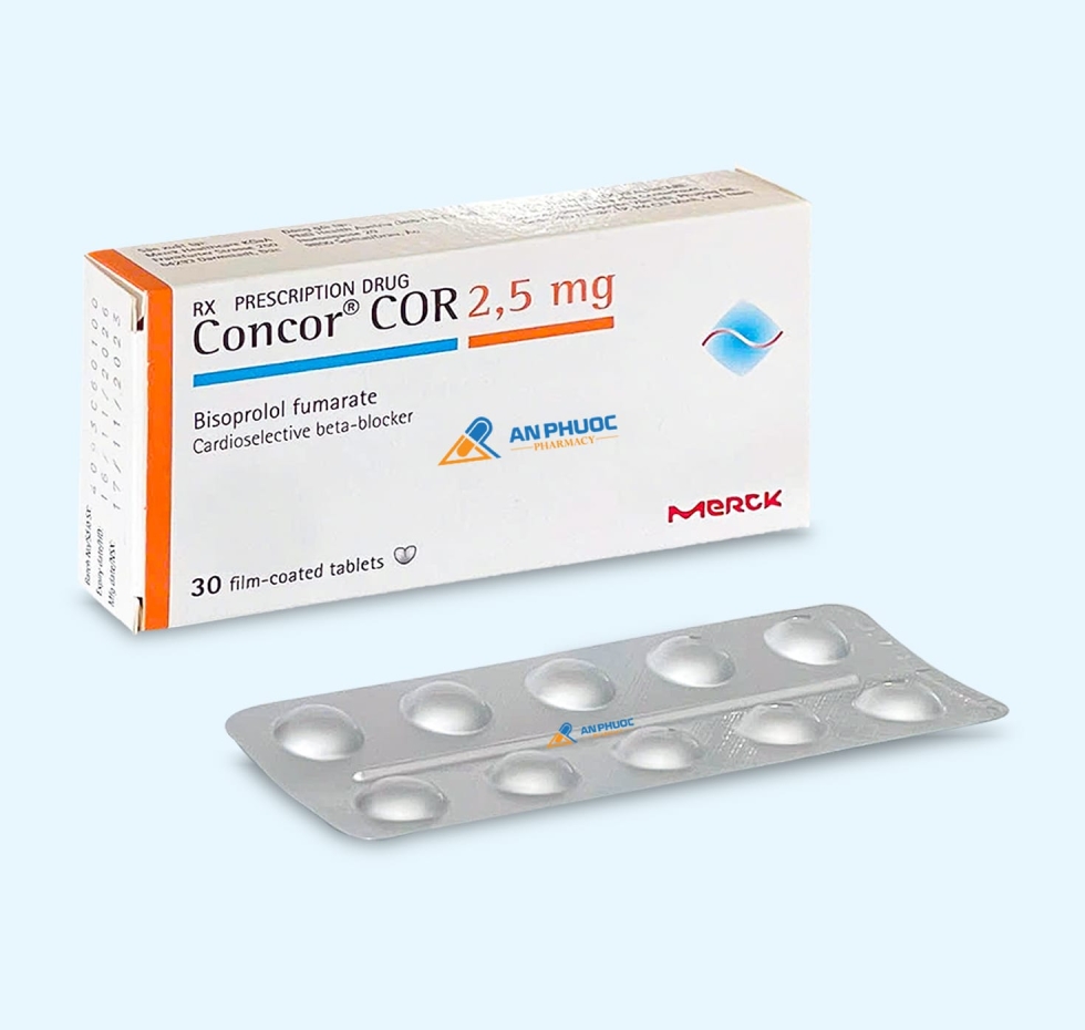 Thuốc Concor® 2.5mg | Bisoprolol Fumarate |【Hộp 30 viên】