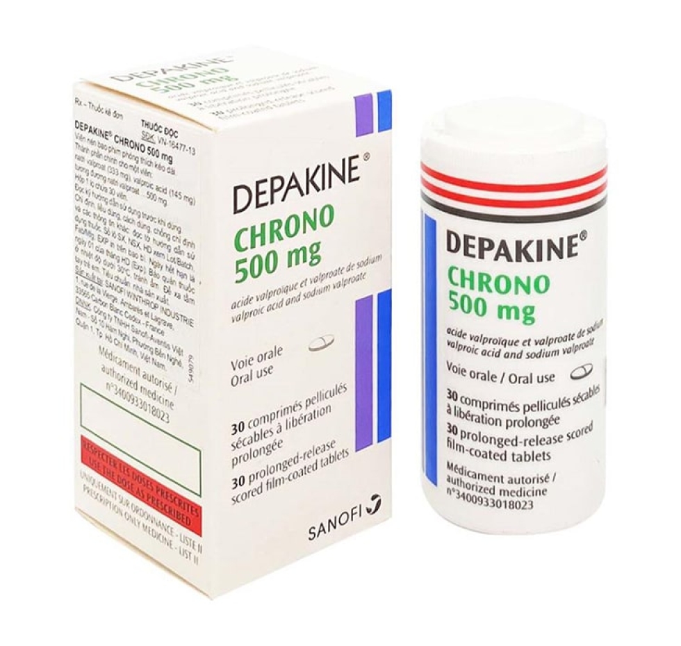 Thuốc Depakine Chrono 500mg (Natri valproate) 