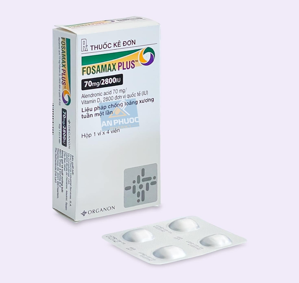 Thuốc Fosamax Plus™ 70mg/2800IU |【Hộp 4 viên】