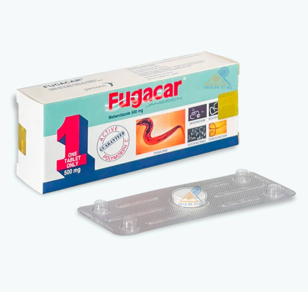 Thuốc Fugacar® 500mg | Mebendazole |【Hộp 1 viên】