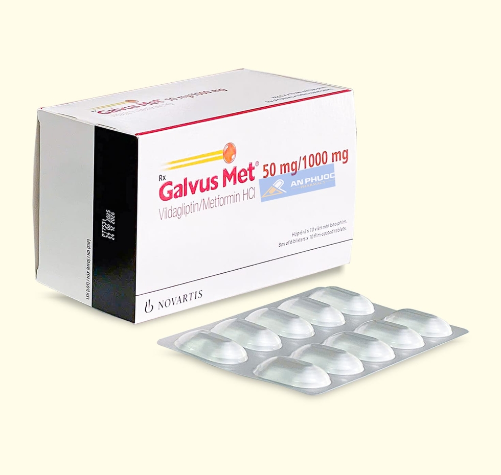 Thuốc Galvus Met® 50mg/1000mg | Metformin - Vidagliptin |【Hộp 60 viên】