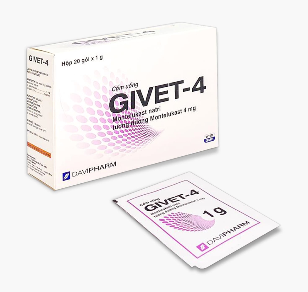 Thuốc Givet-4® | Montelukast |【Hộp 20 gói】