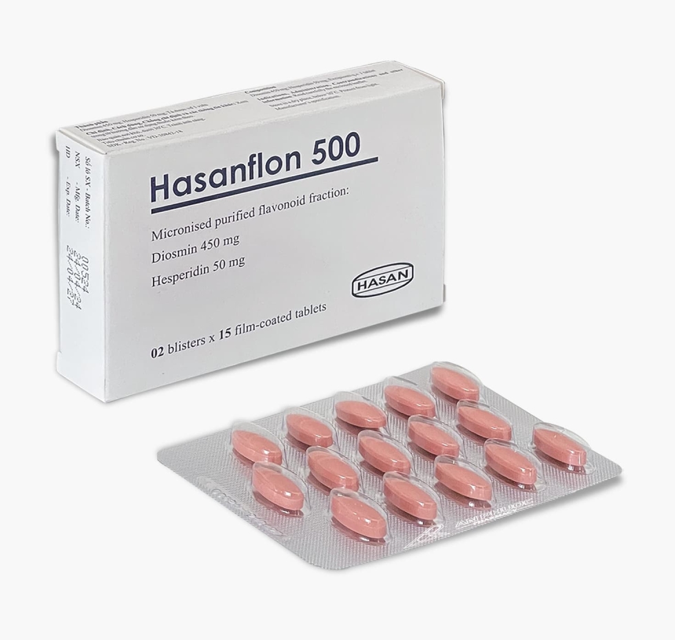 Thuốc Hasanflon® 500mg | Diosmin | Hesperidin |【Hộp 30 viên】