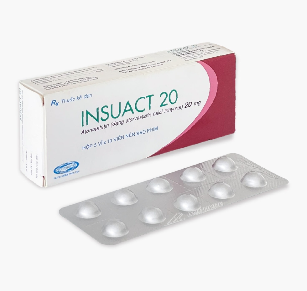 Thuốc insuact® 20mg | Atorvastatin |【Hộp 30 viên】