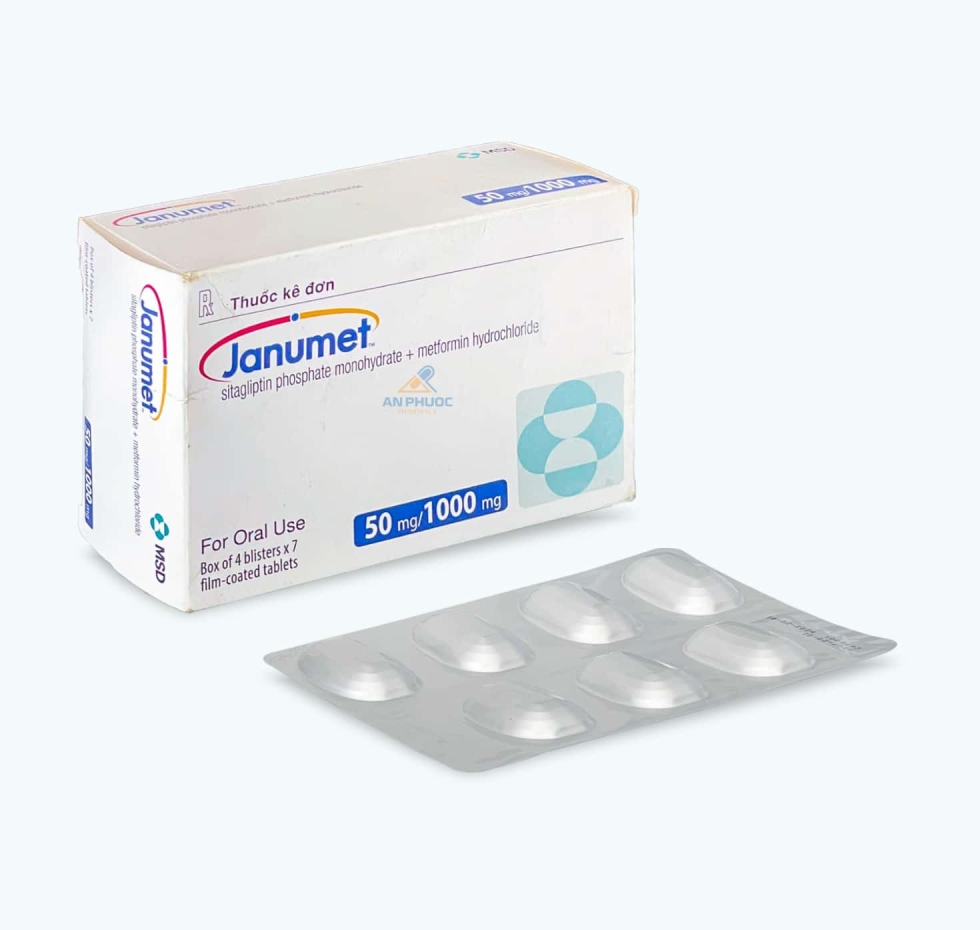 Thuốc Janumet® 50mg/1000mg |【Hộp 28 viên】