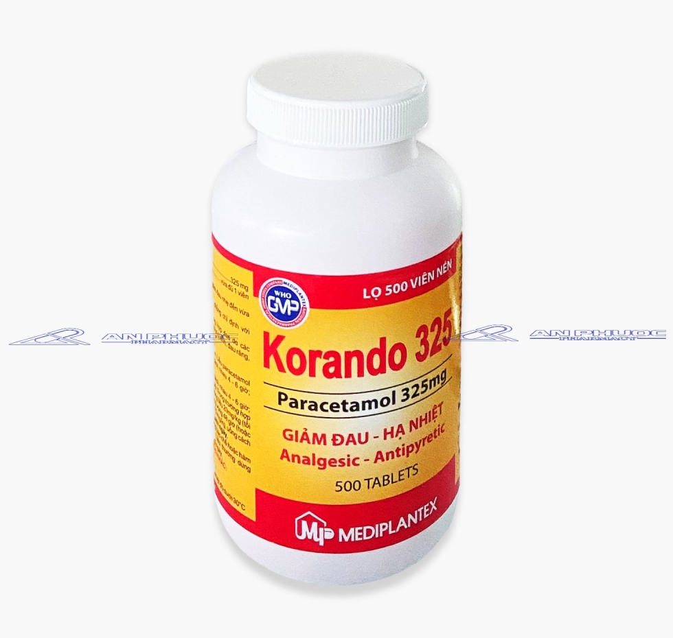 Thuốc Korando® 325mg Chai 500 viên | Paracetamol