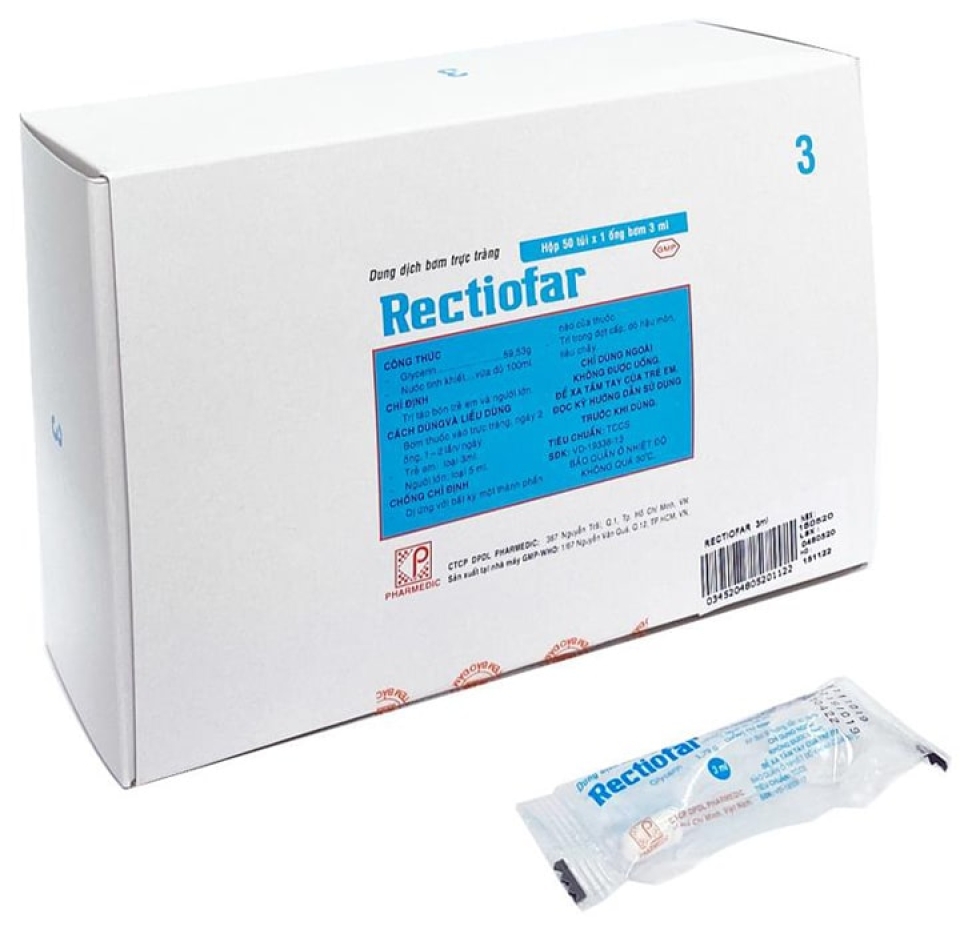 Thuốc Rectiofar 3ml (glycerin) 