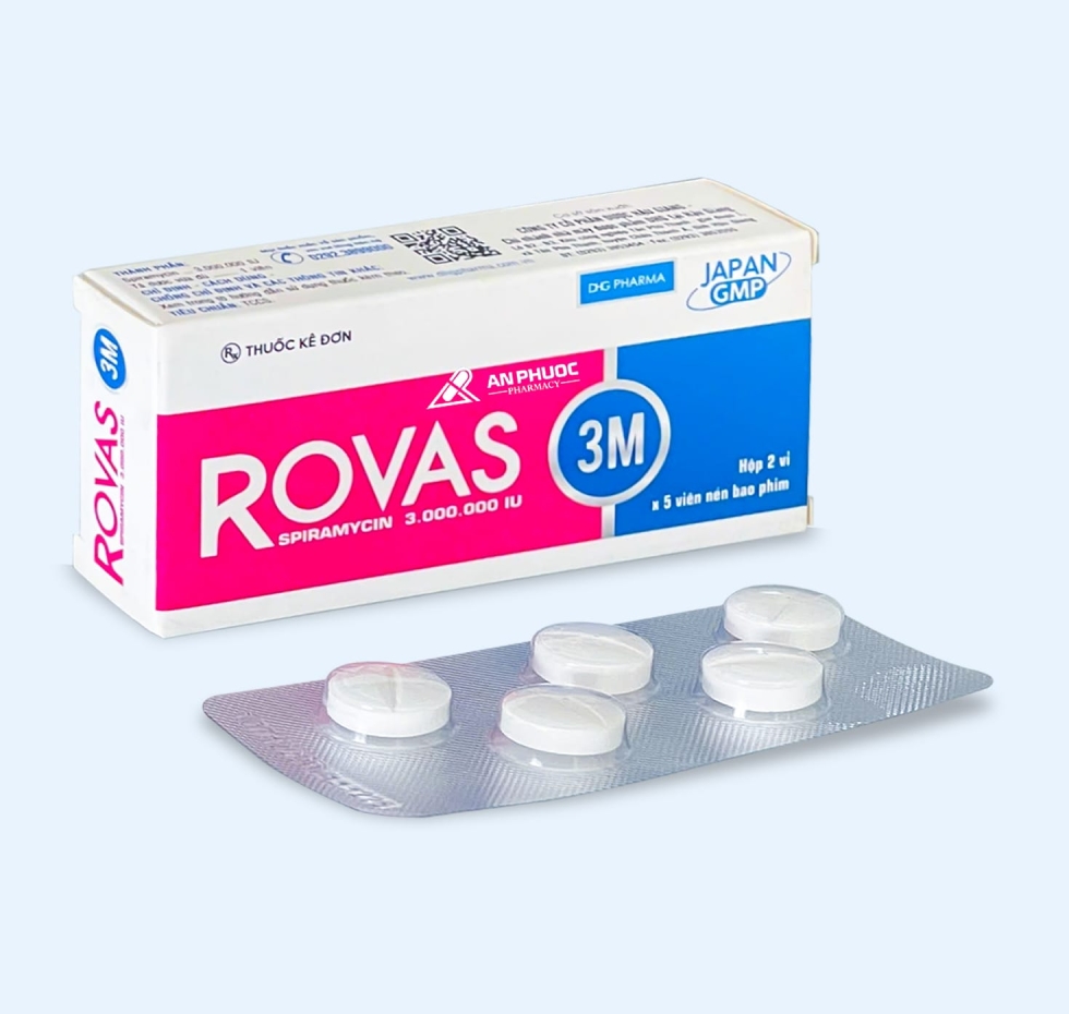 Thuốc Rovas® 3M | Spiramycin |【Hộp 10 viên】