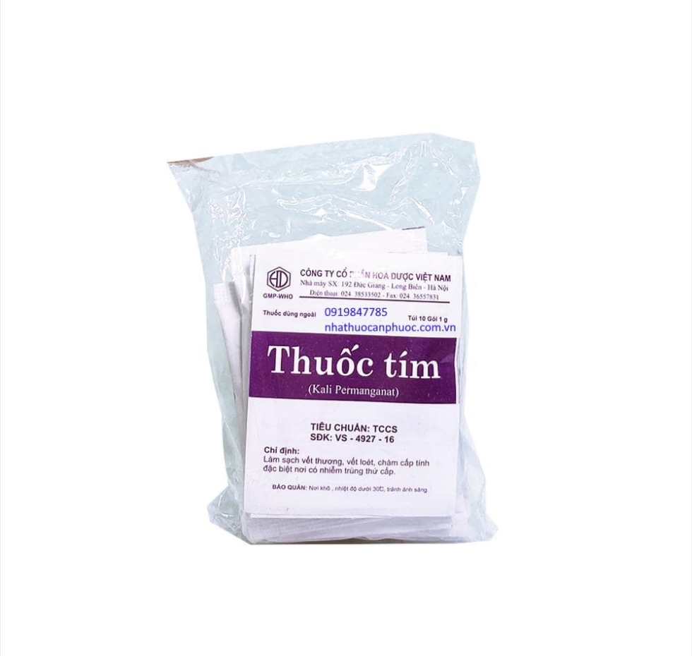 Thuốc tím kali permanganat gói