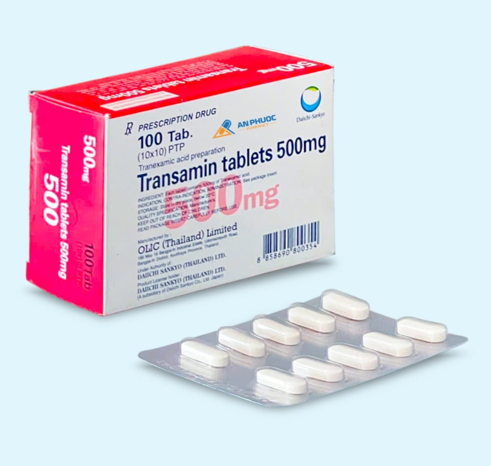 Thuốc Transamin® 500mg | Tranexamic Acid |【Hộp 100 viên】