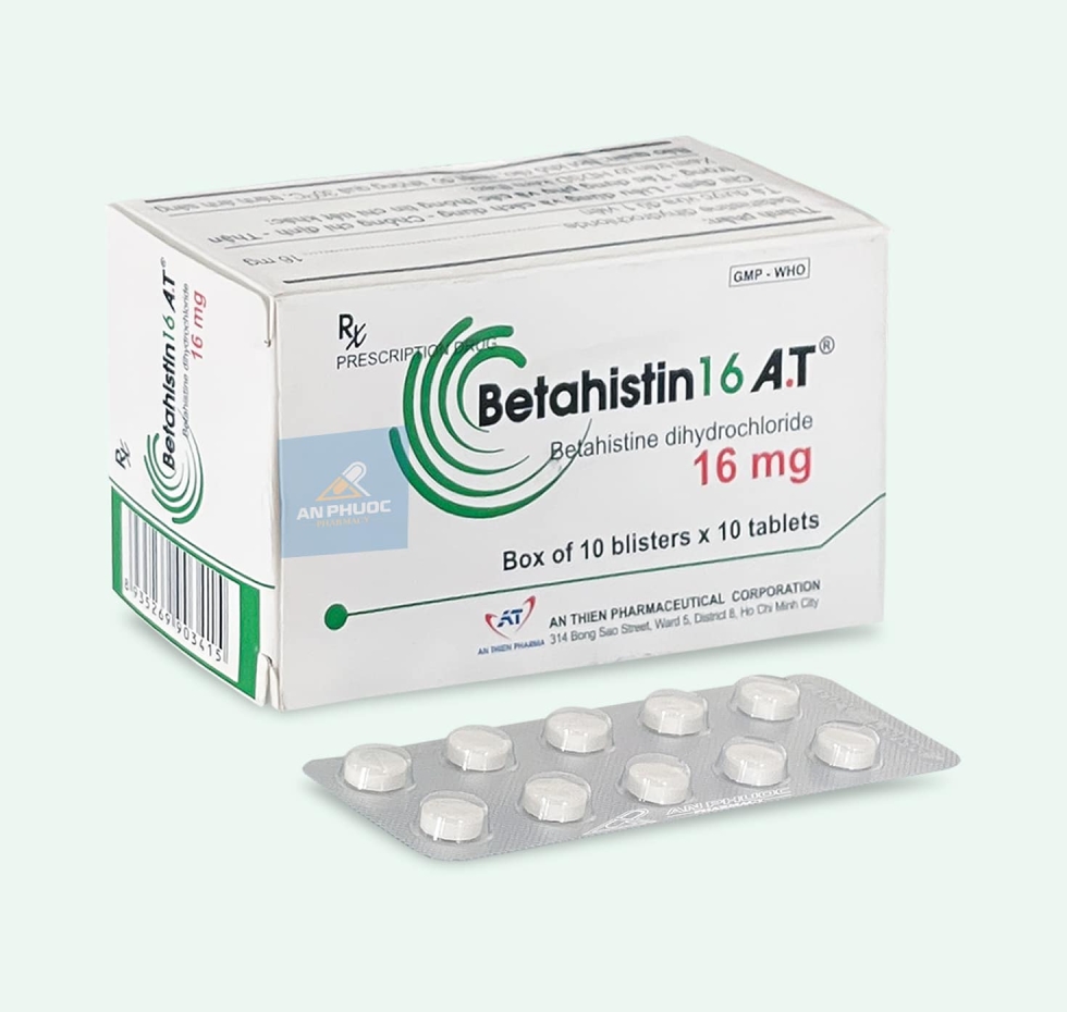 Thuốc Trị Chóng Mặt Betahistin 16 A.T® |【Hộp 100 viên】