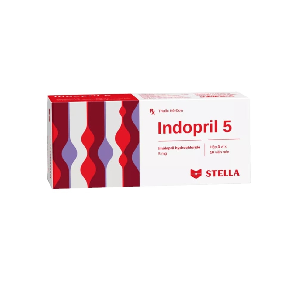 Thuốc trị tăng huyết áp Indopril 5mg