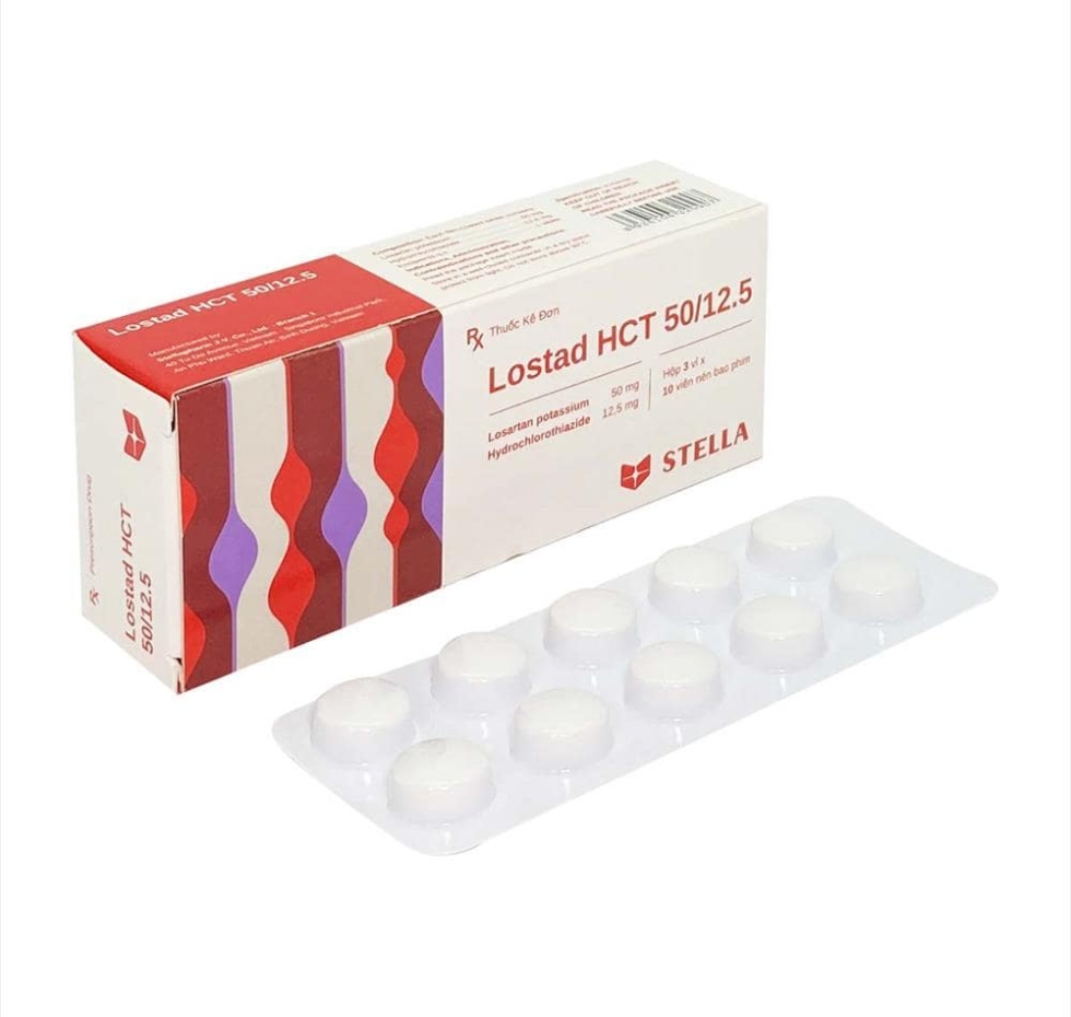 Thuốc trị tăng huyết áp Lostad HCT 50/12.5 