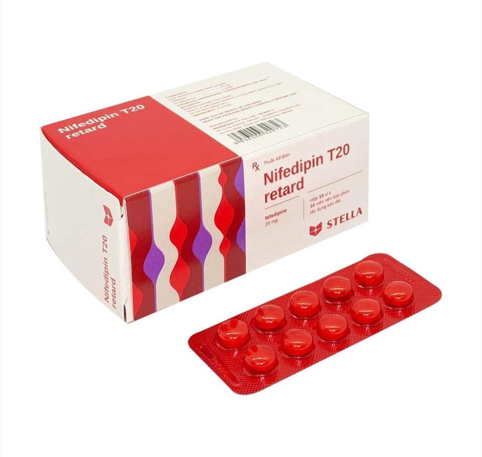 Thuốc trị tăng huyết áp Nifedipin T20 retard