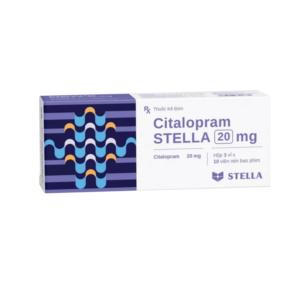 Thuốc trị trầm cảm Citalopram Stella 20mg