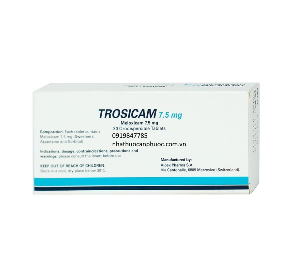 Thuốc Trosicam 7.5mg (meloxicam)