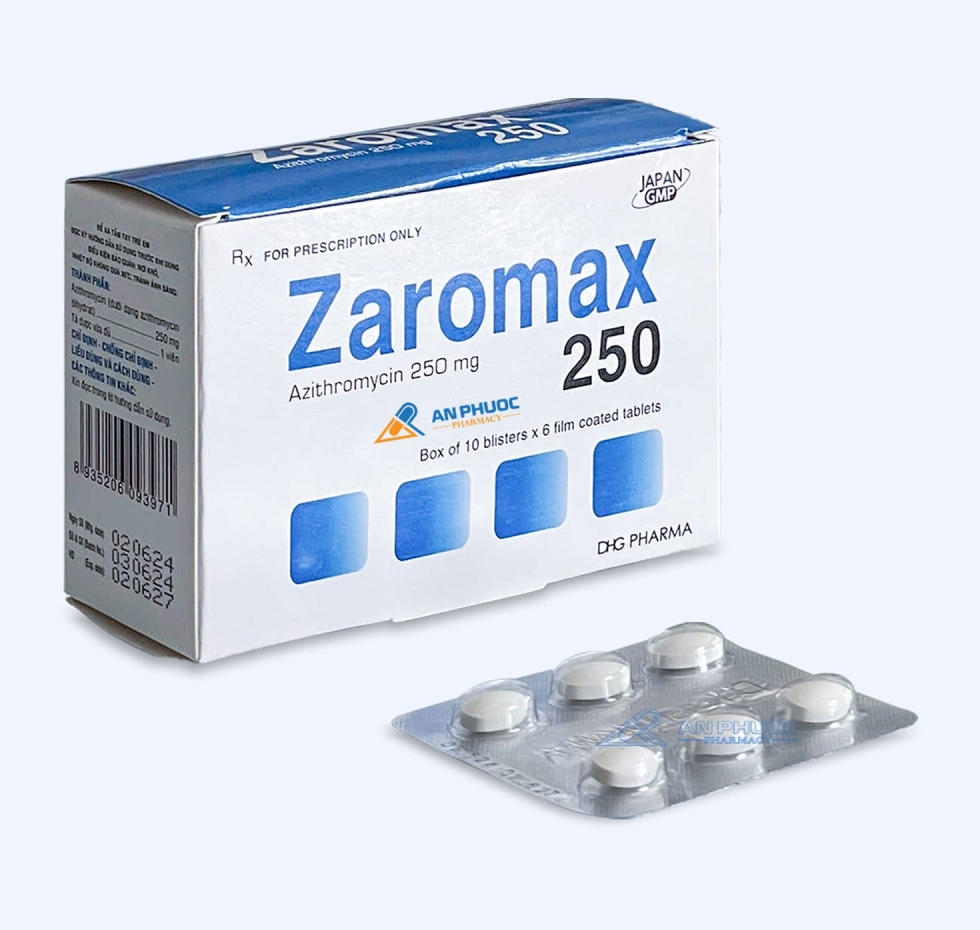 Thuốc Zaromax® 250mg | Azithromycine | 【Hộp 60 viên】