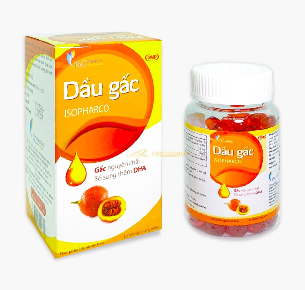 Viên Dầu Gấc Isopharco®【 Lọ 100 viên 】|  Giảm khô mắt 