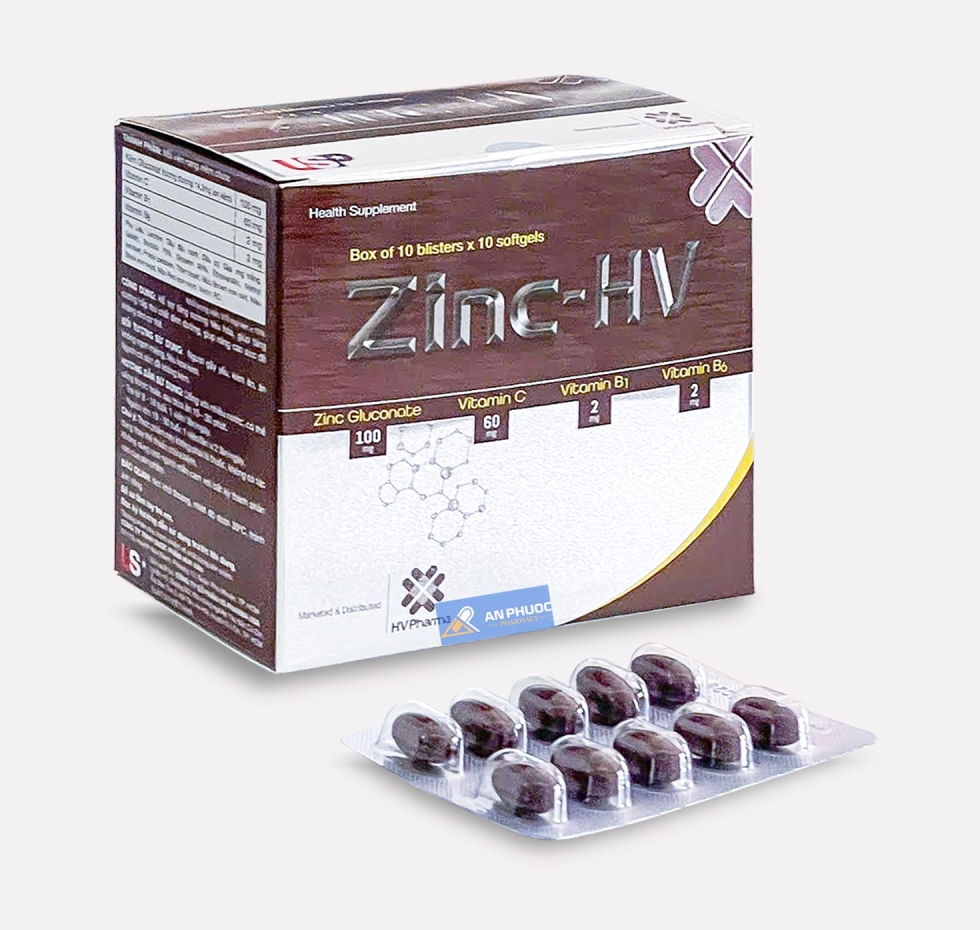Viên Uống Bổ Sung Kẽm Zinc-HV® |【Hộp 100 viên】