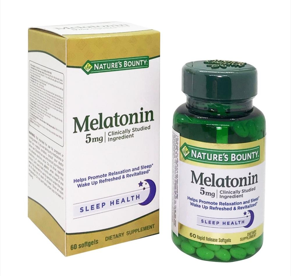 Viên uống giúp ngủ sâu giấc melatonin 5mg USA