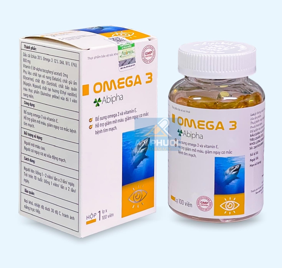 Viên Uống Omega 3® Abipha |【Lọ 100 viên】 